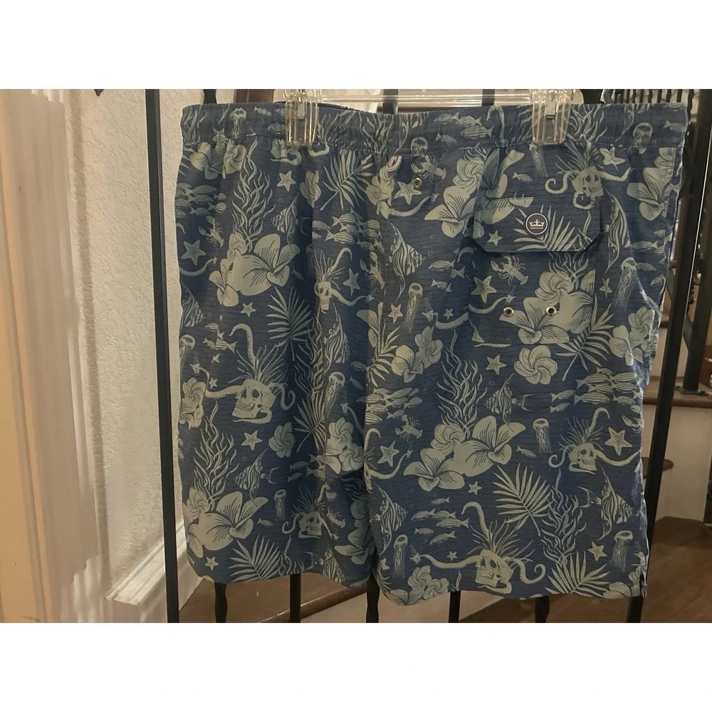 Men's Size 2XL Peter Millar Swimsuit Trunks Blue Seaside Collection 
